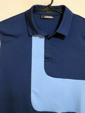 J Lindeberg Shirt Men XL Short Sleeve Golf Performance Polo Blue White